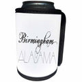 3dRose Alexis Design - American Cities - American Cities - Birmingham Alabama, black on white - Can Cooler Bottle Wrap (cc_283707)