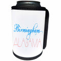 3dRose Alexis Design - American Cities - American Cities - Birmingham Alabama, blue, red on white - Can Cooler Bottle Wrap (cc_283708)