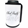 3dRose Alexis Design - American Cities - American Cities - Fort Smith Arkansas, black on white - Can Cooler Bottle Wrap (cc_283725)