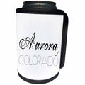 3dRose Alexis Design - American Cities - American Cities - Aurora Colorado, black on white - Can Cooler Bottle Wrap (cc_283737)