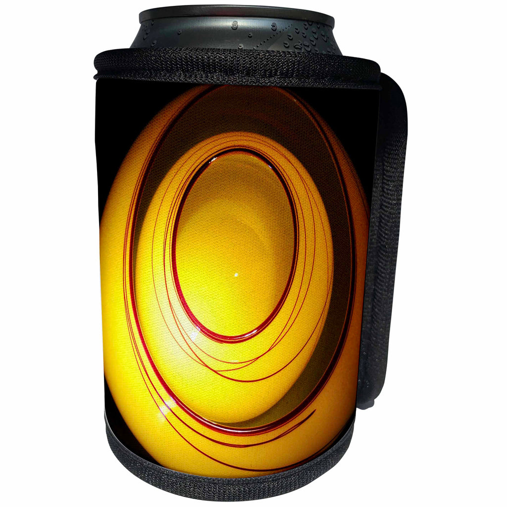 3dRose Florene Contemporary - Golden Rounds - Can Cooler Bottle Wrap (cc_28374)