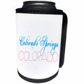 3dRose Alexis Design - American Cities - American Cities - Colorado Springs, blue, red on white - Can Cooler Bottle Wrap (cc_283741)