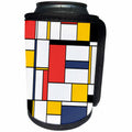 3dRose Alexis Design - Neoplasticism Art - Neoplasticism style abstract minimalist art of five colors - Can Cooler Bottle Wrap (cc_283805)