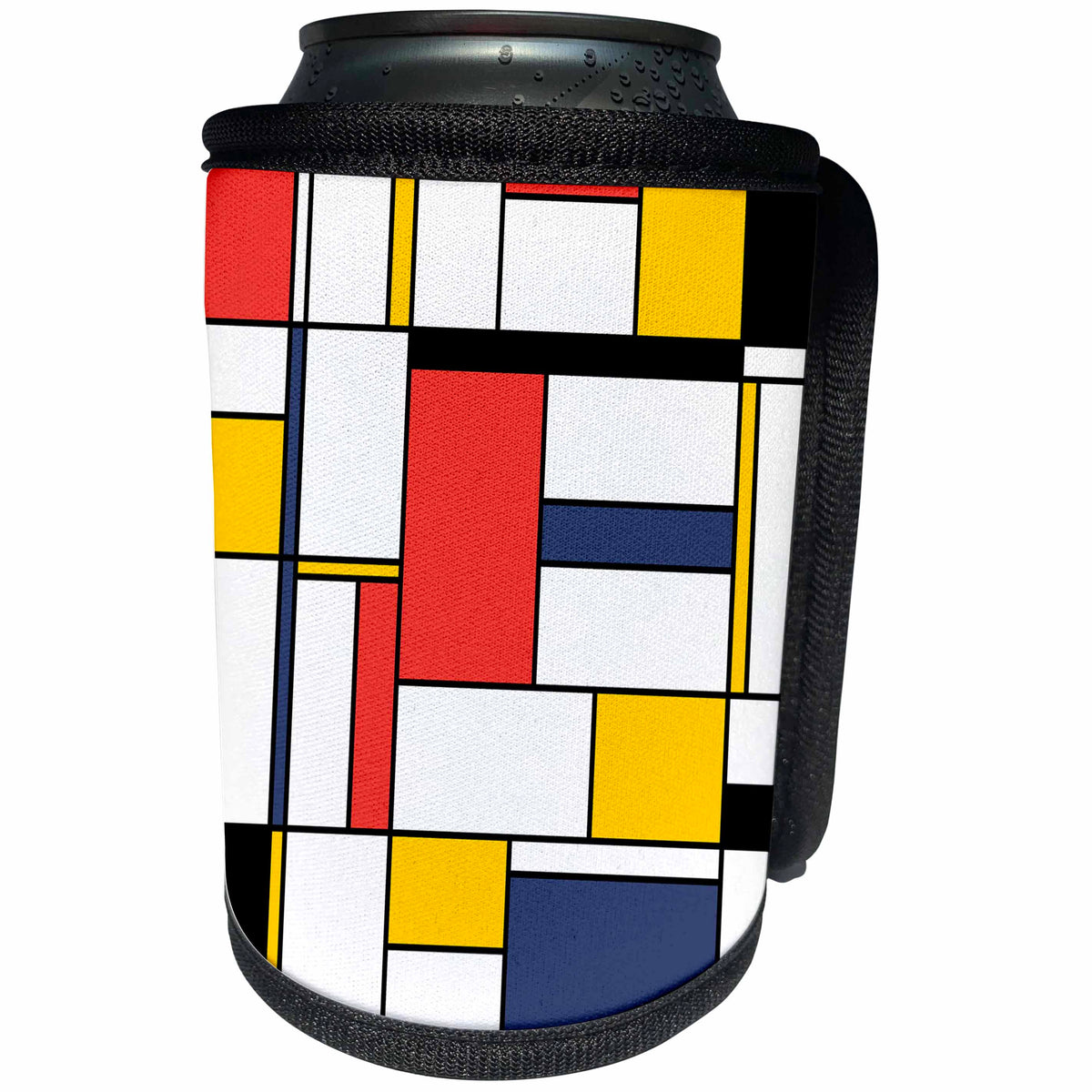 3dRose Alexis Design - Neoplasticism Art - Neoplasticism style abstract minimalist art of five colors - Can Cooler Bottle Wrap (cc_283805)