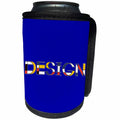 3dRose Alexis Design - Neoplasticism Art - Neoplasticism style elegant colorful text DESIGN on blue - Can Cooler Bottle Wrap (cc_283807)