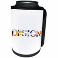 3dRose Alexis Design - Neoplasticism Art - Neoplasticism style elegant colorful text DESIGN on white - Can Cooler Bottle Wrap (cc_283808)
