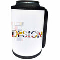 3dRose Alexis Design - Neoplasticism Art - Neoplasticism style text DESIGN, abstract art in the back on white - Can Cooler Bottle Wrap (cc_283811)