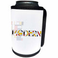 3dRose Alexis Design - Neoplasticism Art - Neoplasticism style text MODERN, abstract art in the back on white - Can Cooler Bottle Wrap (cc_283817)