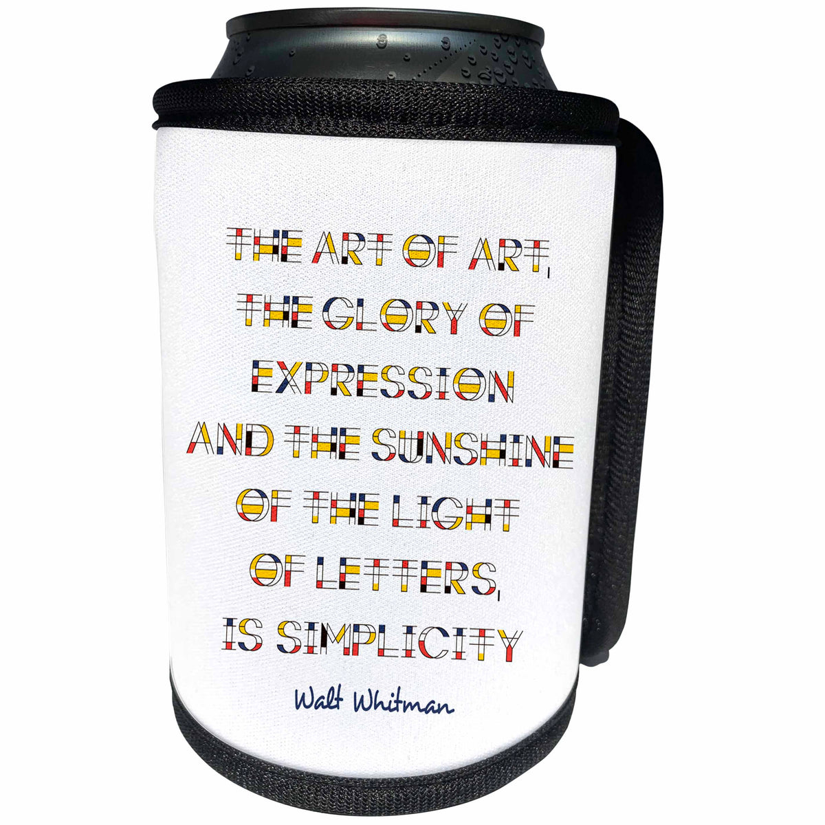 3dRose Alexis Design - Quotes Art - Walt Whitman quote The art of art, the glory of expression - Can Cooler Bottle Wrap (cc_283818)
