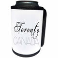 3dRose Alexis Design - Cities of the world - Cities Of The World - Toronto Canada black text on white - Can Cooler Bottle Wrap (cc_283840)