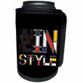 3dRose Alexis Design - Neoplasticism Art - Neoplasticism artistic style text In Style, and a painting on black - Can Cooler Bottle Wrap (cc_283871)