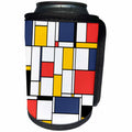 3dRose Alexis Design - Neoplasticism Art - Abstract neoplasticism style painting of geometric lines and colors - Can Cooler Bottle Wrap (cc_283874)