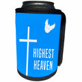 3dRose Alexis Design - Holidays Easter - Easter. Blue sky, cross, dove, drop of Christ blood, Highest Heaven - Can Cooler Bottle Wrap (cc_283884)