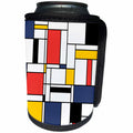 3dRose Alexis Design - Neoplasticism Art - Neoplasticism art digital painting of red, blue and yellow color - Can Cooler Bottle Wrap (cc_283893)