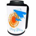 3dRose Alexis Design - Sport Misc - Hang gliding text, large orange sun, a pilot in the sky, on white - Can Cooler Bottle Wrap (cc_283909)