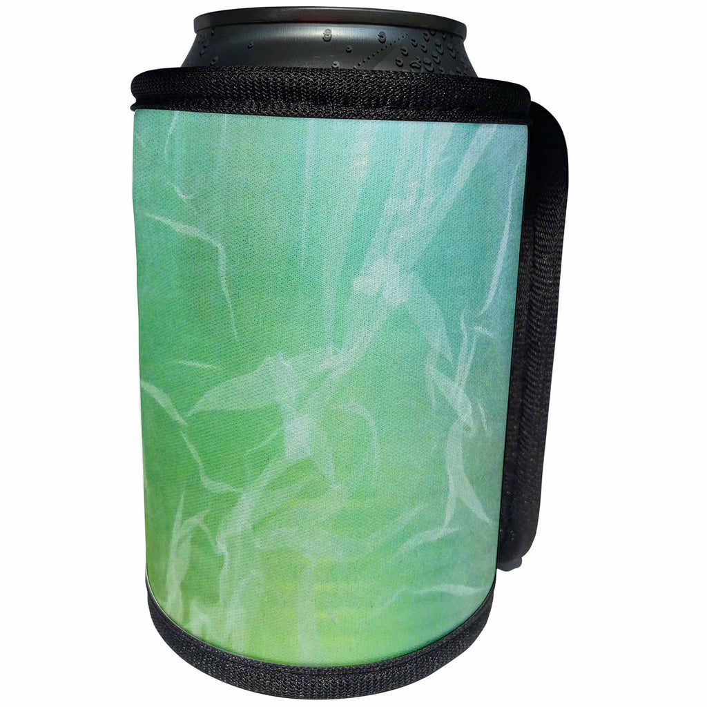 3dRose Florene Contemporary - See Thru Aqua - Can Cooler Bottle Wrap (cc_28391)