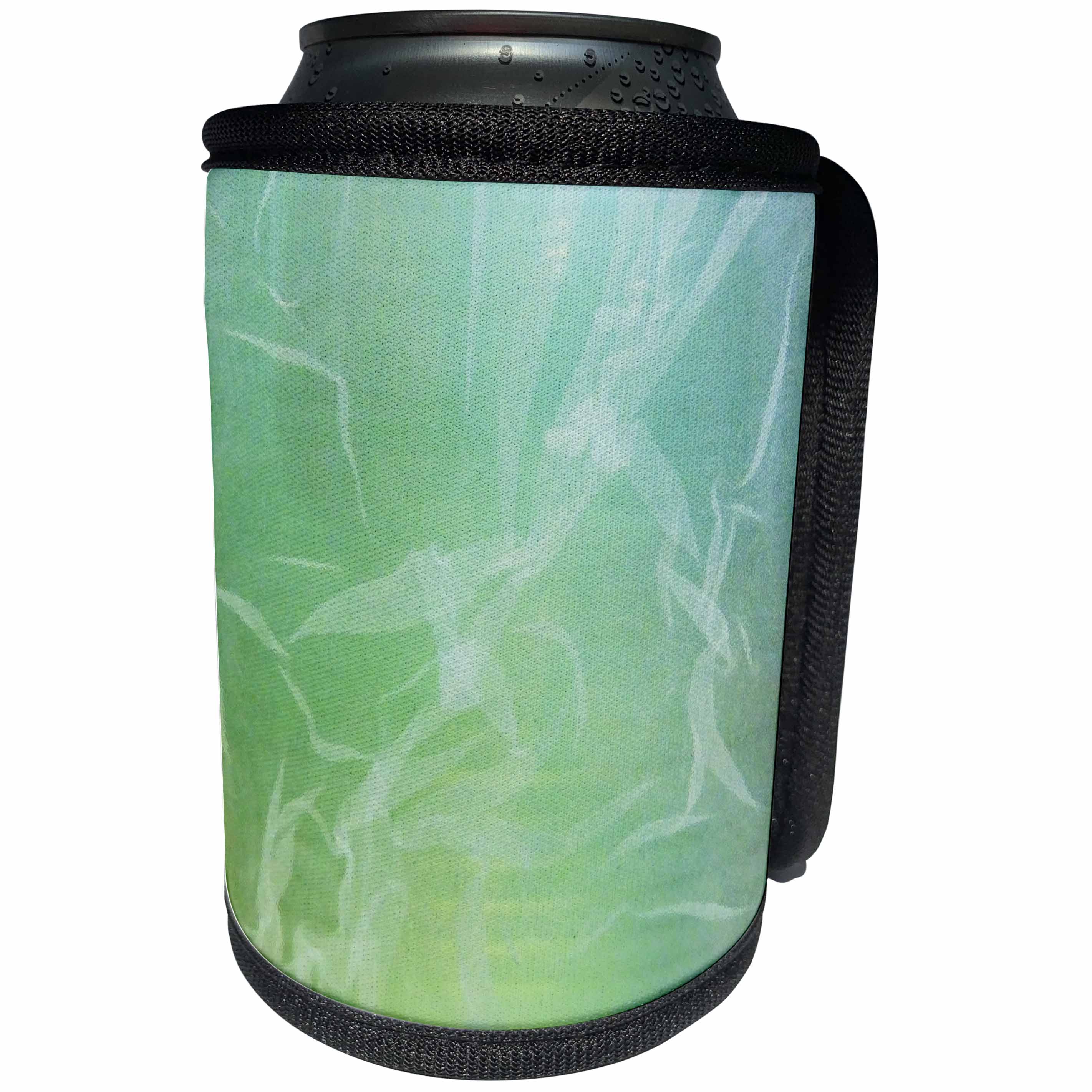 3dRose Florene Contemporary - See Thru Aqua - Can Cooler Bottle Wrap (cc_28391)