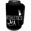 3dRose Alexis Design - Sport Athletics - Hurdling runners, pole jumper, stylized text ATHLETICS on black - Can Cooler Bottle Wrap (cc_283913)