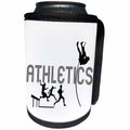 3dRose Alexis Design - Sport Athletics - Hurdling runners, pole jumper, stylized text ATHLETICS on white - Can Cooler Bottle Wrap (cc_283914)