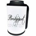 3dRose Alexis Design - American Cities - American Cities - Bridgeport Connecticut, black on white - Can Cooler Bottle Wrap (cc_283926)