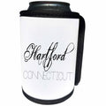 3dRose Alexis Design - American Cities - American Cities - Hartford Connecticut, black on white - Can Cooler Bottle Wrap (cc_283929)