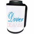 3dRose Alexis Design - American Cities - American Cities - Dover Delaware, blue, red on white - Can Cooler Bottle Wrap (cc_283933)