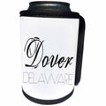 3dRose Alexis Design - American Cities - American Cities - Dover Delaware, black on white - Can Cooler Bottle Wrap (cc_283935)