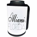 3dRose Alexis Design - American Cities - American Cities - Miami Florida, black on white - Can Cooler Bottle Wrap (cc_283974)