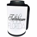 3dRose Alexis Design - American Cities - American Cities - Tallahassee Florida, black on white - Can Cooler Bottle Wrap (cc_283977)