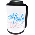 3dRose Alexis Design - American Cities - American Cities - Atlanta Georgia, blue, red on white - Can Cooler Bottle Wrap (cc_283981)