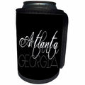 3dRose Alexis Design - American Cities - American Cities - Atlanta Georgia, white on black - Can Cooler Bottle Wrap (cc_283982)