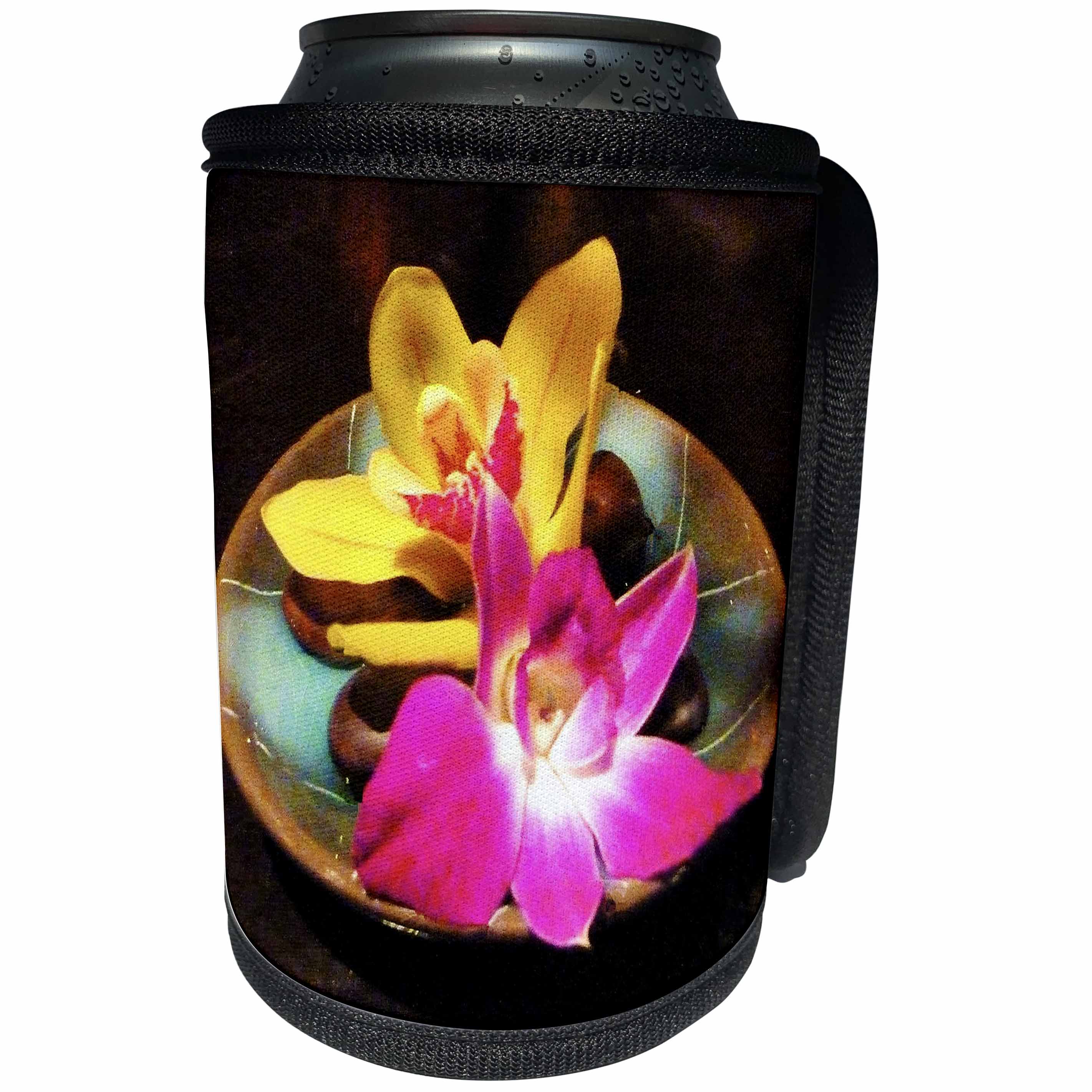 3dRose Florene Flowers - Painted Orchids - Can Cooler Bottle Wrap (cc_28417)