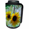 3dRose Jos Fauxtographee- Sun Flowers - Two sunflowers in a field of green - Can Cooler Bottle Wrap (cc_284191)