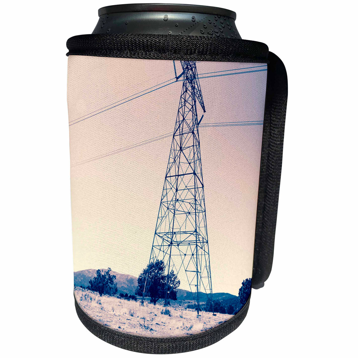 3dRose Jos Fauxtographee- Electricity - An electrical pole shot in warm colors in a field - Can Cooler Bottle Wrap (cc_284213)
