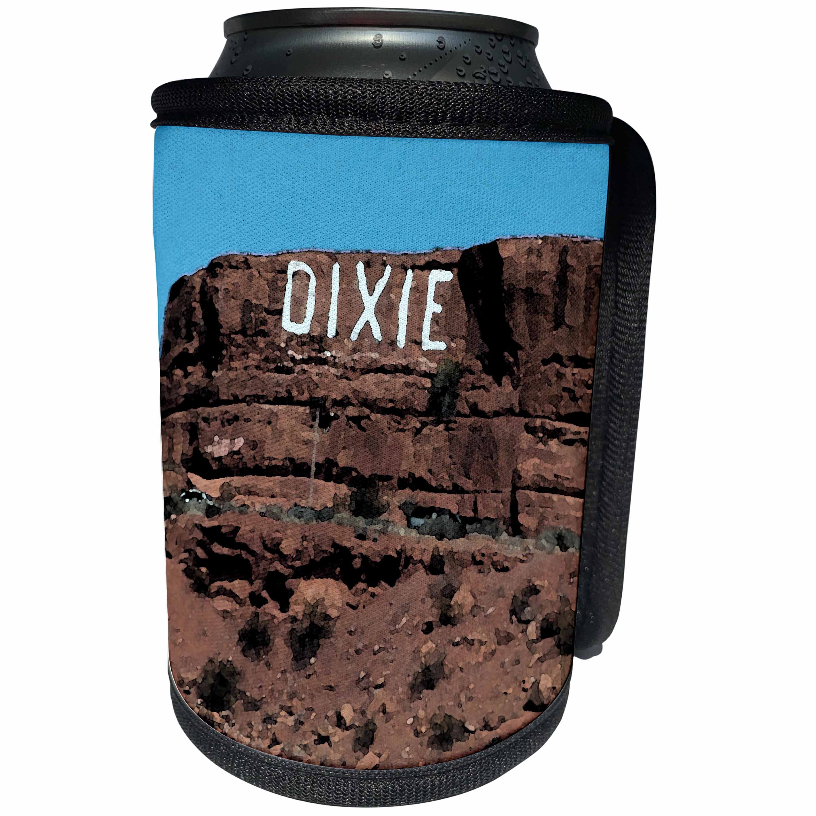 3dRose Jos Fauxtographee- Dixie Rock ST. George Utah - The Dixie Red Hill in Southern Utah that people climb on and down - Can Cooler Bottle Wrap (cc_284215)