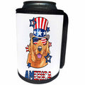 3dRose Patriotic American Dogs - Labrador Retriever With American Flag Sunglasses Tophat Dog America - Can Cooler Bottle Wrap (cc_284223)