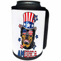 3dRose Rottweiler With American Flag Sunglasses and Tophat Dog... - Can Cooler Bottle Wrap (cc_284224)