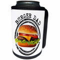 3dRose Carsten Reisinger - Illustrations - Burger Dad Cool Hamburger Cheeseburger Sandwich Barbecue BBQ Food - Can Cooler Bottle Wrap (cc_284232)
