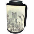 3dRose TDSwhite – Castle Sketches - Vintage Castle Gates Historical Medieval Fairy Tale - Can Cooler Bottle Wrap (cc_284241)