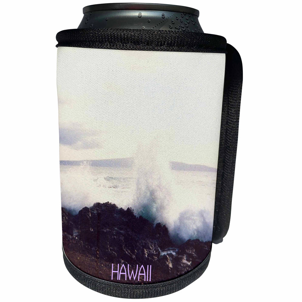 3dRose Florene Hawaii - Black Sand Beach Hawaii - Can Cooler Bottle Wrap (cc_28427)