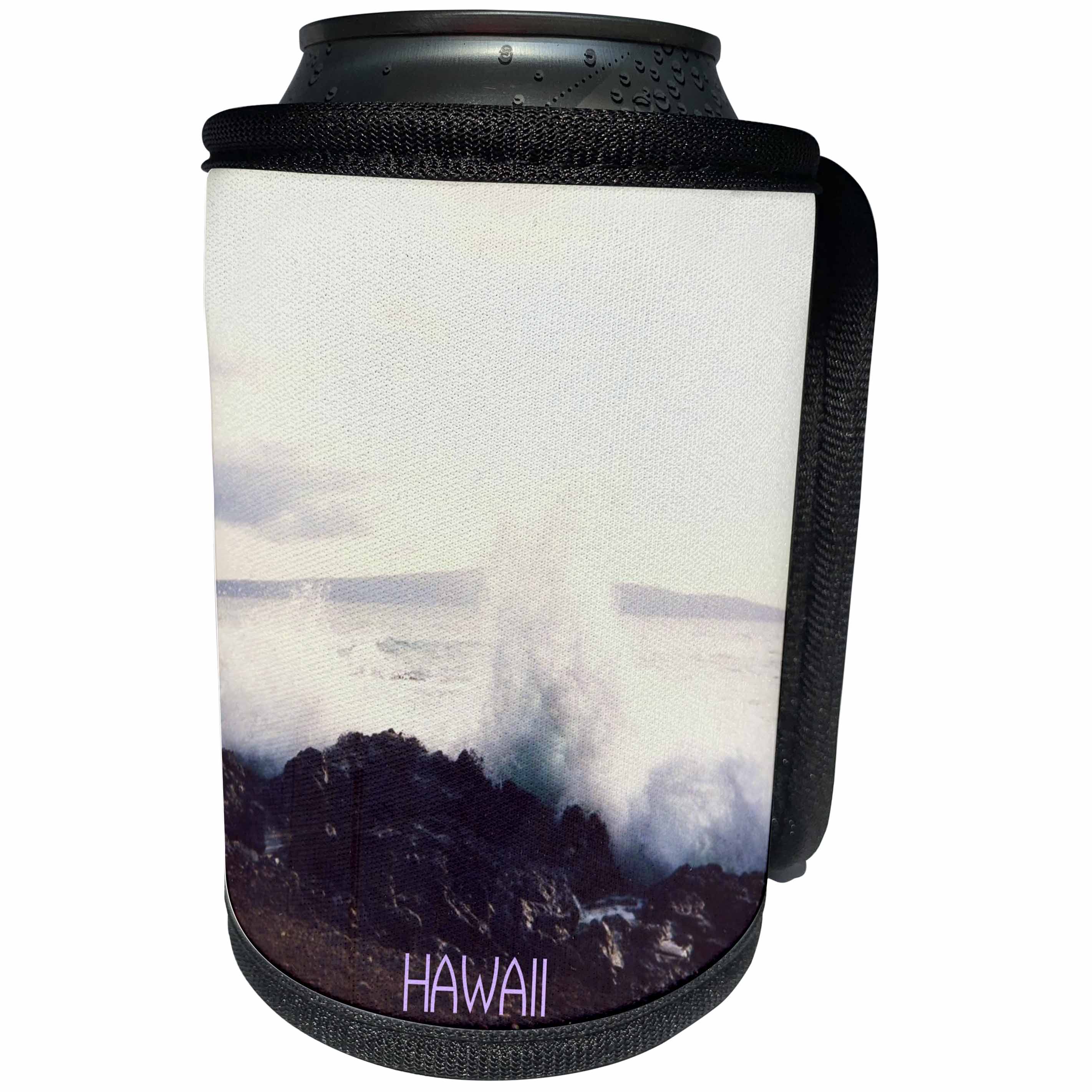 3dRose Florene Hawaii - Black Sand Beach Hawaii - Can Cooler Bottle Wrap (cc_28427)