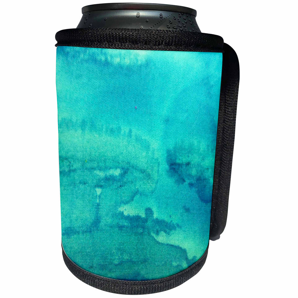 3dRose Florene Colorwash - Tealy Tye Dye - Can Cooler Bottle Wrap (cc_28434)