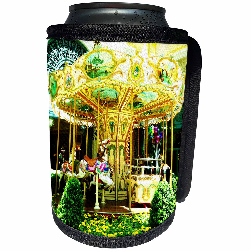 3dRose Florene Children s Art - Charming Carousel - Can Cooler Bottle Wrap (cc_28458)