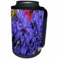 3dRose TDSwhite – Summer Seasonal Nature Photos - Floral Purple Iris With Dew - Can Cooler Bottle Wrap (cc_284592)