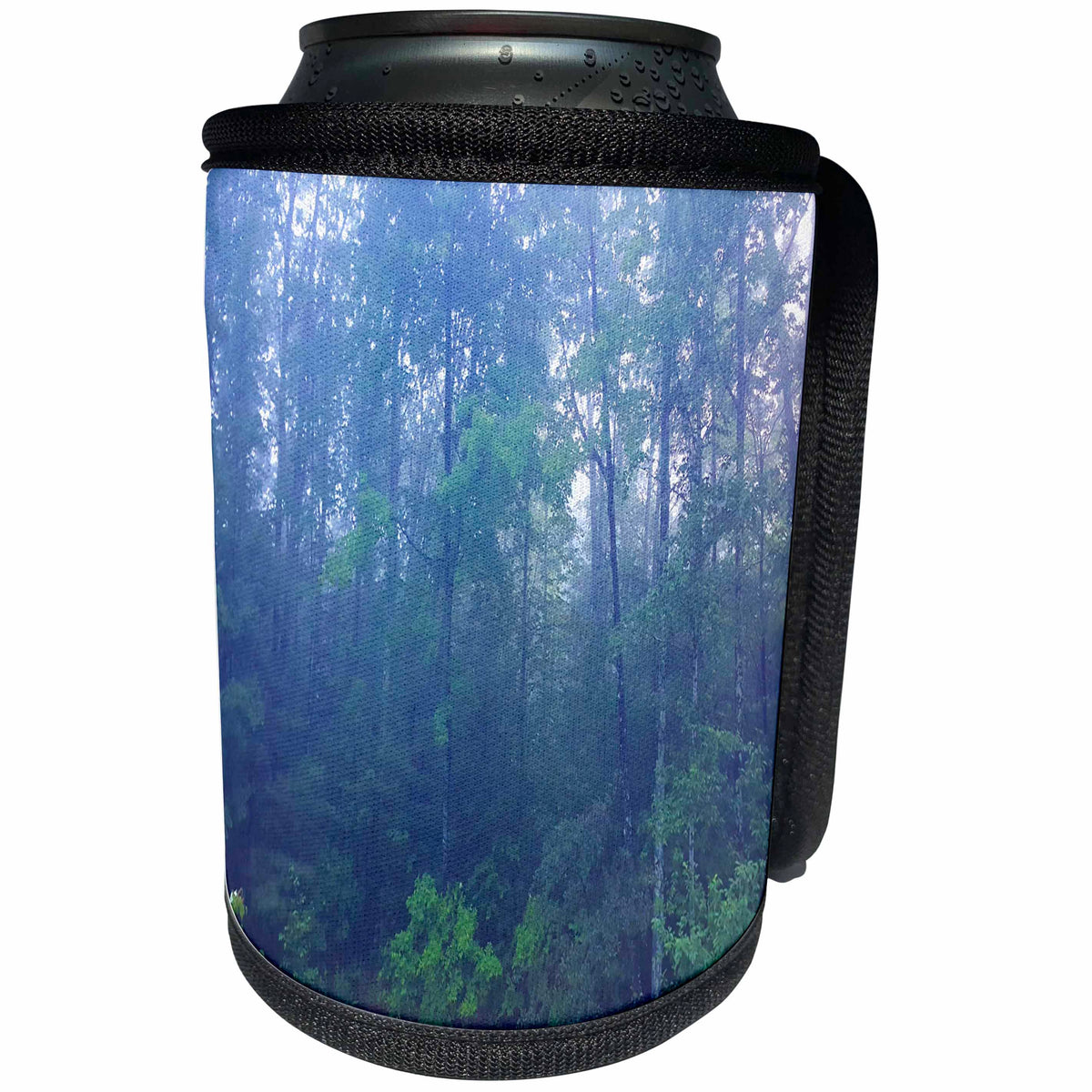 3dRose TDSwhite – Summer Seasonal Nature Photos - Forest Foggy Morning - Can Cooler Bottle Wrap (cc_284640)