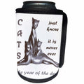 3dRose Taiche - Vector - Cats - Cats Just Know It Is Never Ever The Year Of The Dog - Can Cooler Bottle Wrap (cc_284660)