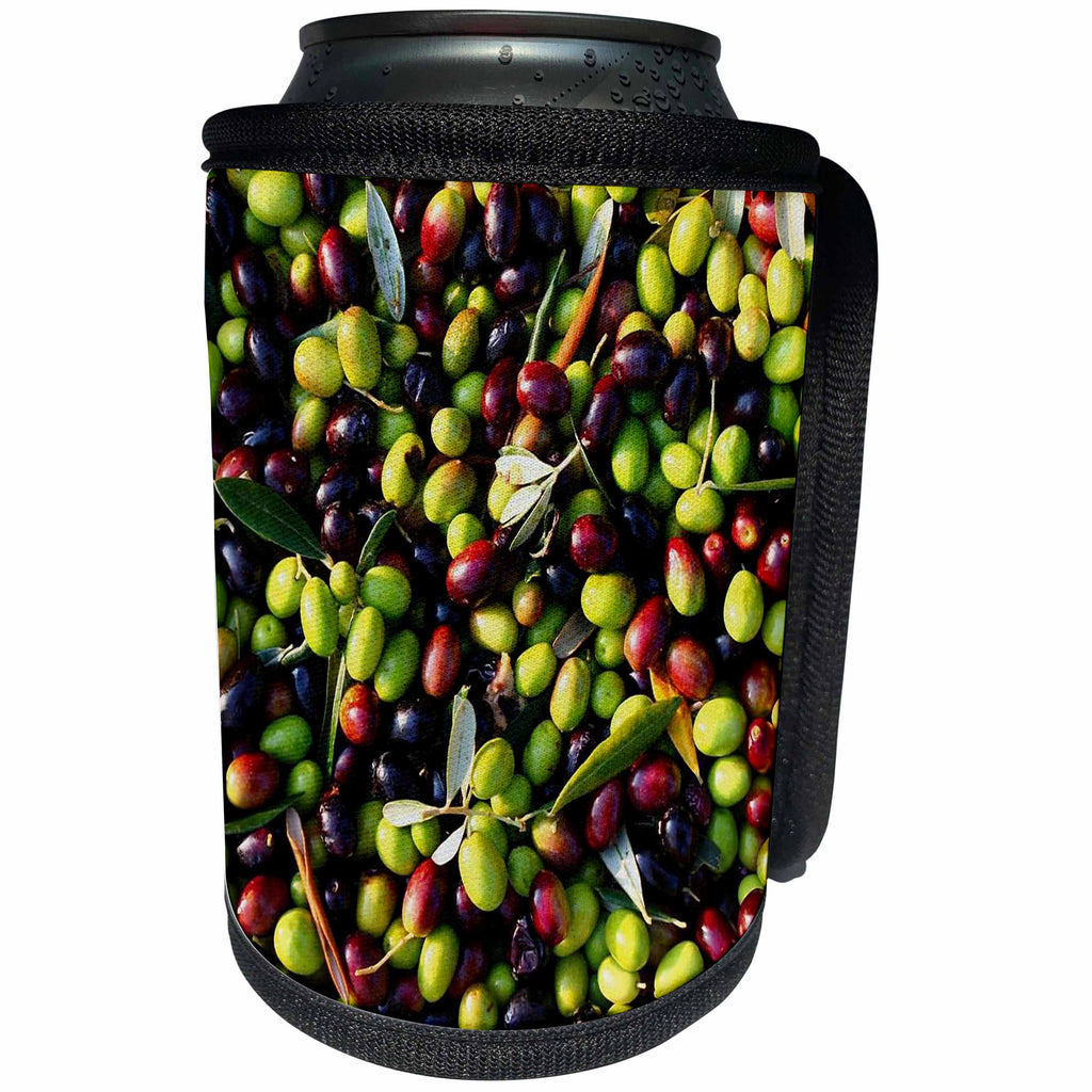 3dRose Taiche - Acrylic Painting - Olives - Organic Olives - Can Cooler Bottle Wrap (cc_284662)