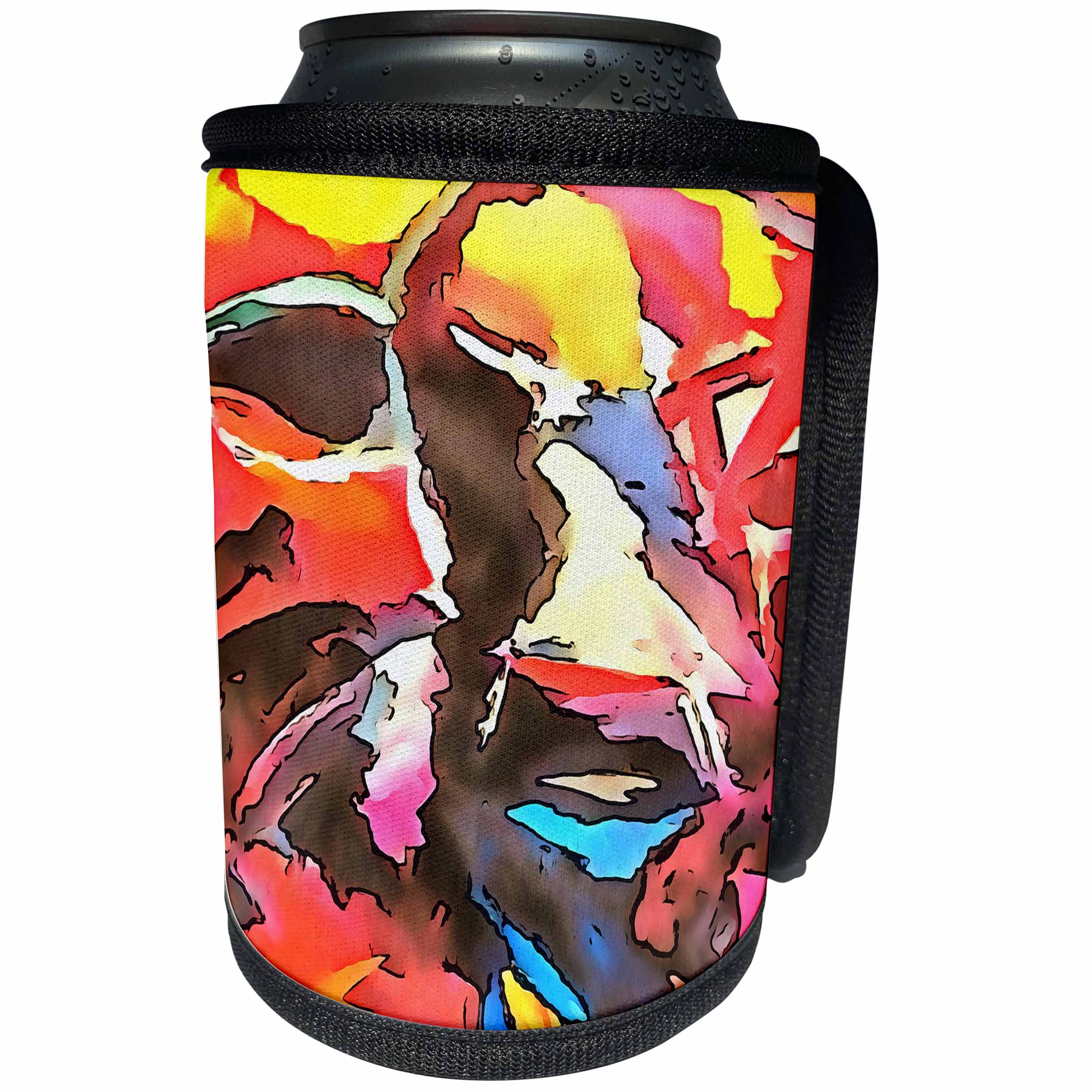 3dRose Taiche - Acrylic Painting - Cow - Awkward Cow - Can Cooler Bottle Wrap (cc_284665)