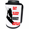 3dRose Taiche - Vector - Kitesurf Humor - Eat Sleep Boost Repeat Kitebeach Black and Red - Can Cooler Bottle Wrap (cc_284691)