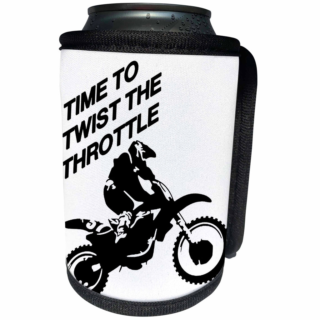 3dRose Taiche - Vector - Motocross - Time To Twist The Throttle Off Road Motocross Biker - Can Cooler Bottle Wrap (cc_284709)